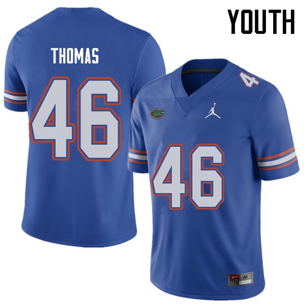Jordan Brand Youth #46 Will Thomas Florida Gators College Football Jersey Royal